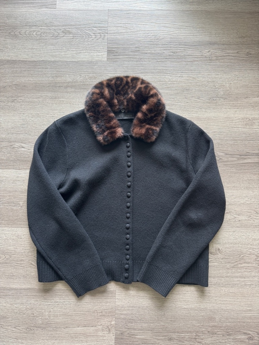 Zara Faux Fur Collar Cardigan - Picture 5 of 6